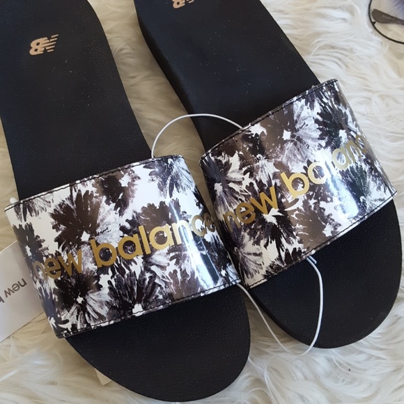 new balance floral slides